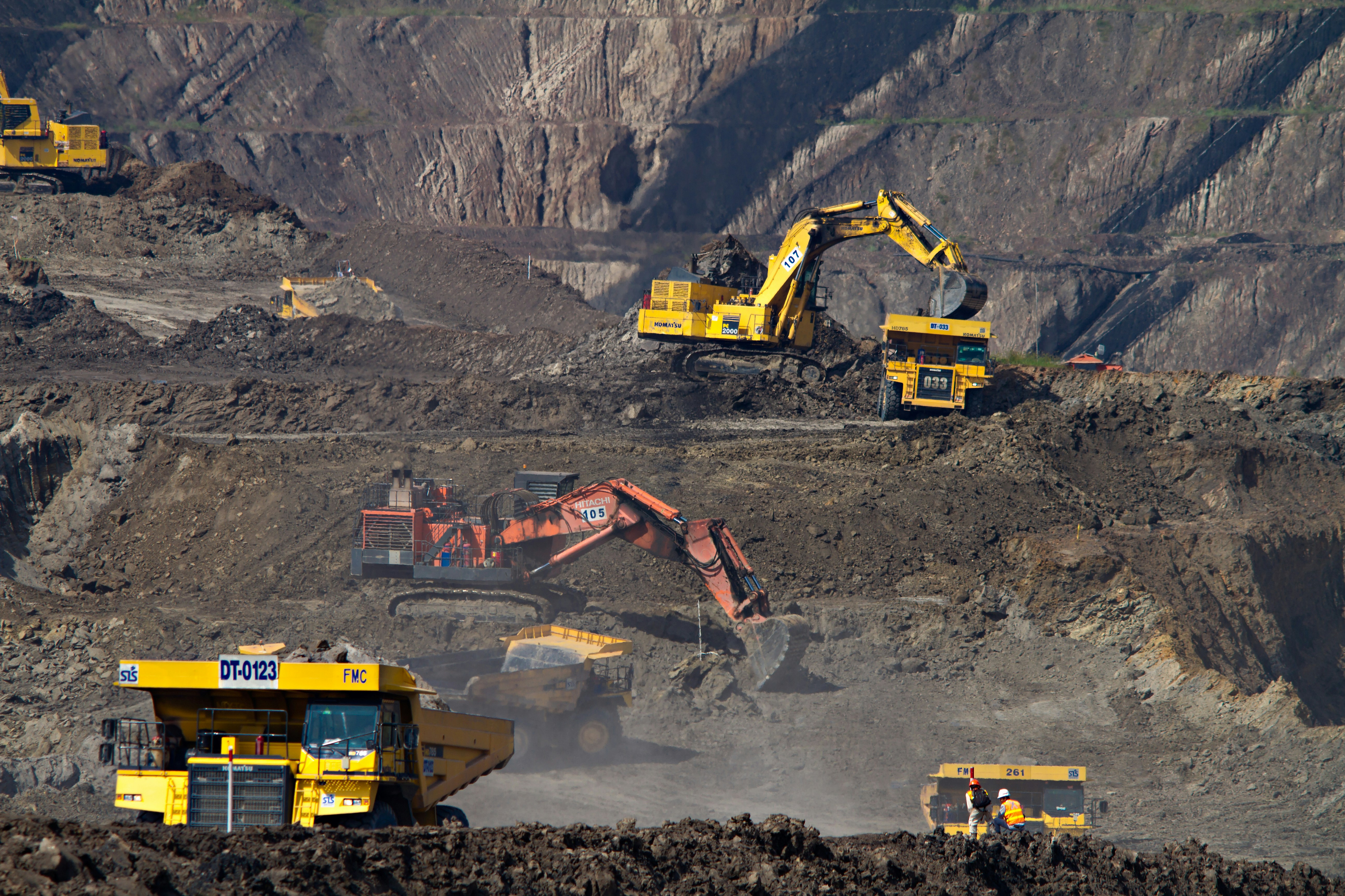 Mining equipment at work